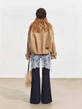 Stand Collar Double-Breasted Cropped Trench Coat - CHINASQUAD