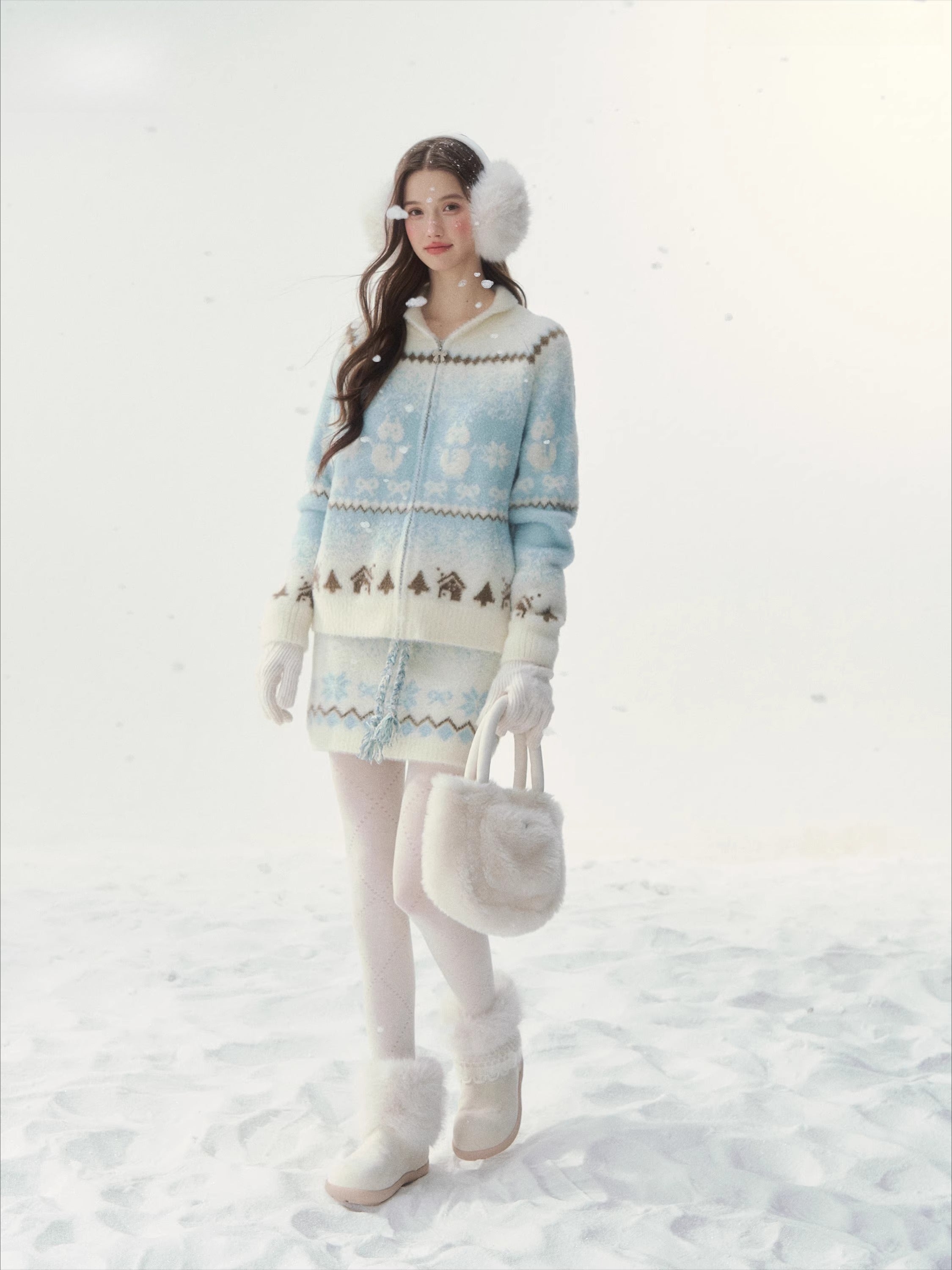 Snow Cabin Knit Sweater & Skirt Set