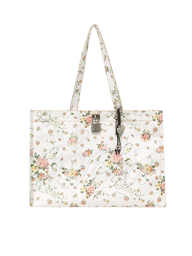 Floral-Printed Tote Bag - CHINASQUAD