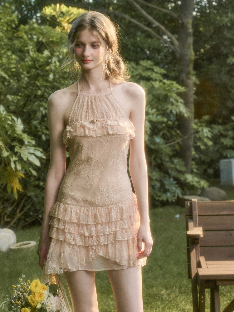 Pink Lace Slip Dress - CHINASQUAD
