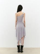 Beaded Strappy Asymmetric Dress - CHINASQUAD