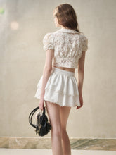 Flower Embroidered Lace Waist Skirt - CHINASQUAD