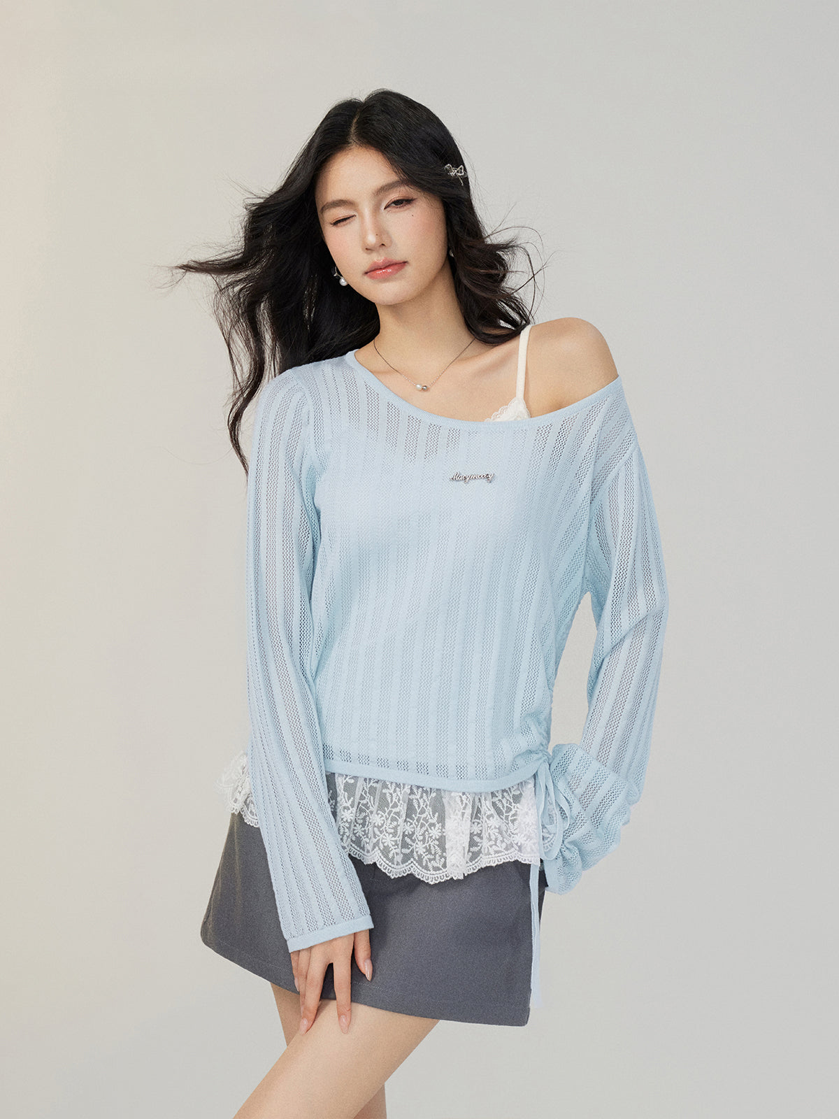 Hollow Irregular Lyocell Top - CHINASQUAD