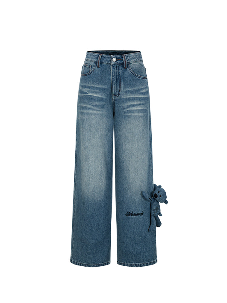 Handwritten Logo Pocket Straight Leg Jeans - CHINASQUAD