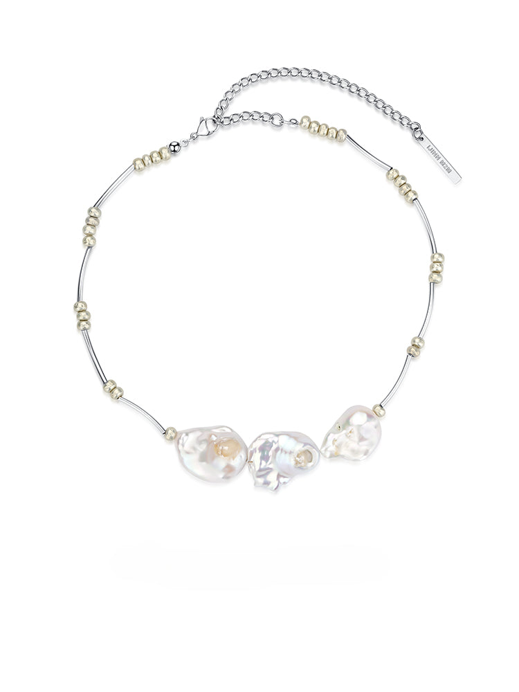 Simple Natural Baroque Pearl Necklace - CHINASQUAD