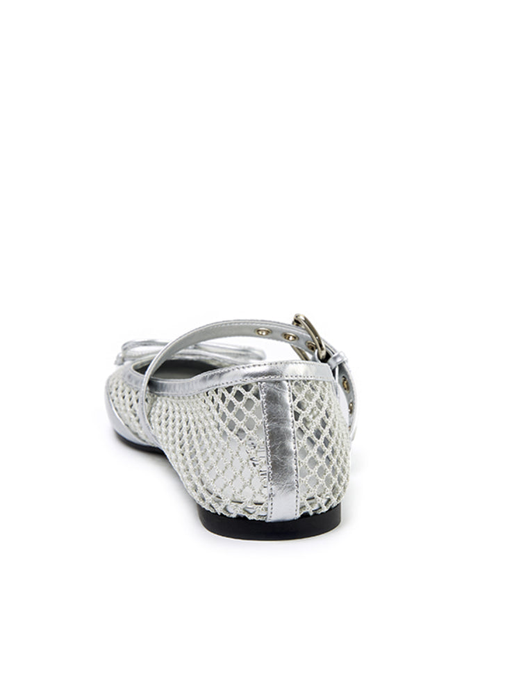 Fishing Net Woven Flat Mary Jane Shoes - CHINASQUAD