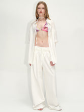 White Lyocell Wide-Leg Pants - CHINASQUAD