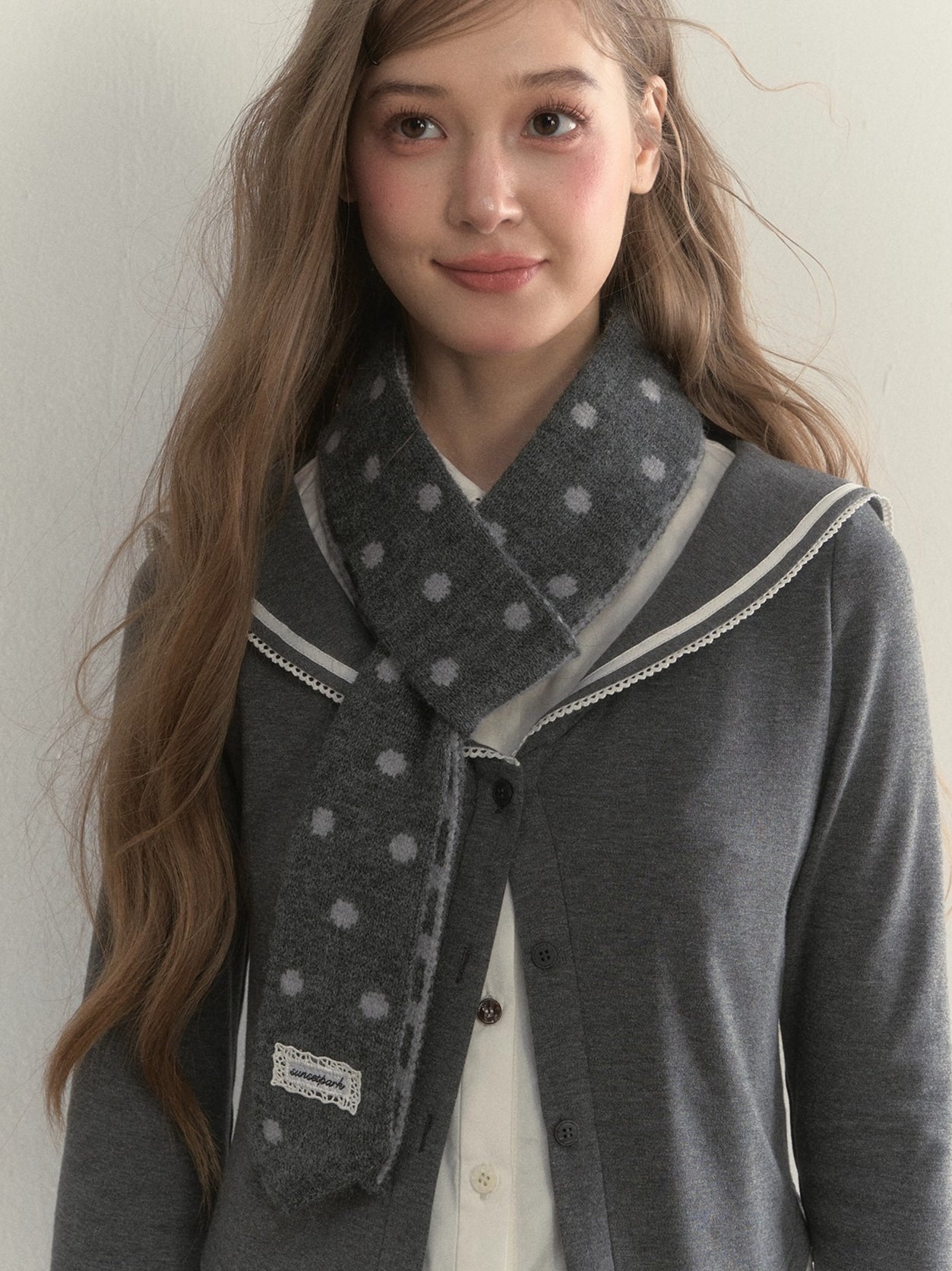 Multi-Color Ribbon Detail Knit Scarf