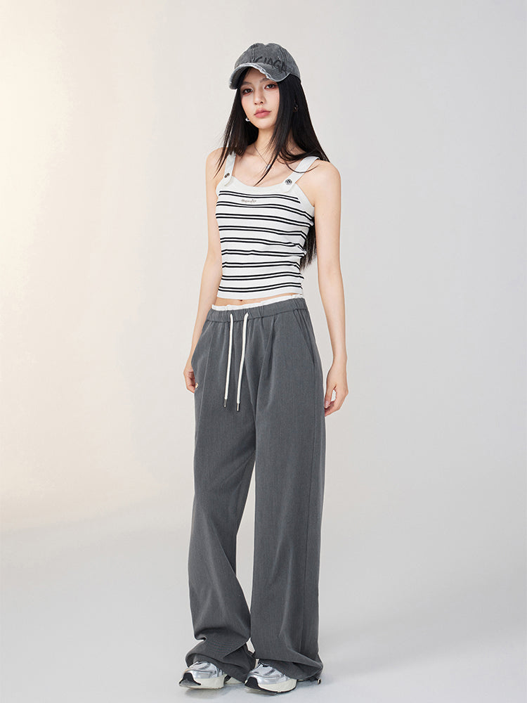 Color-Blocked Striped Knit Vest - CHINASQUAD