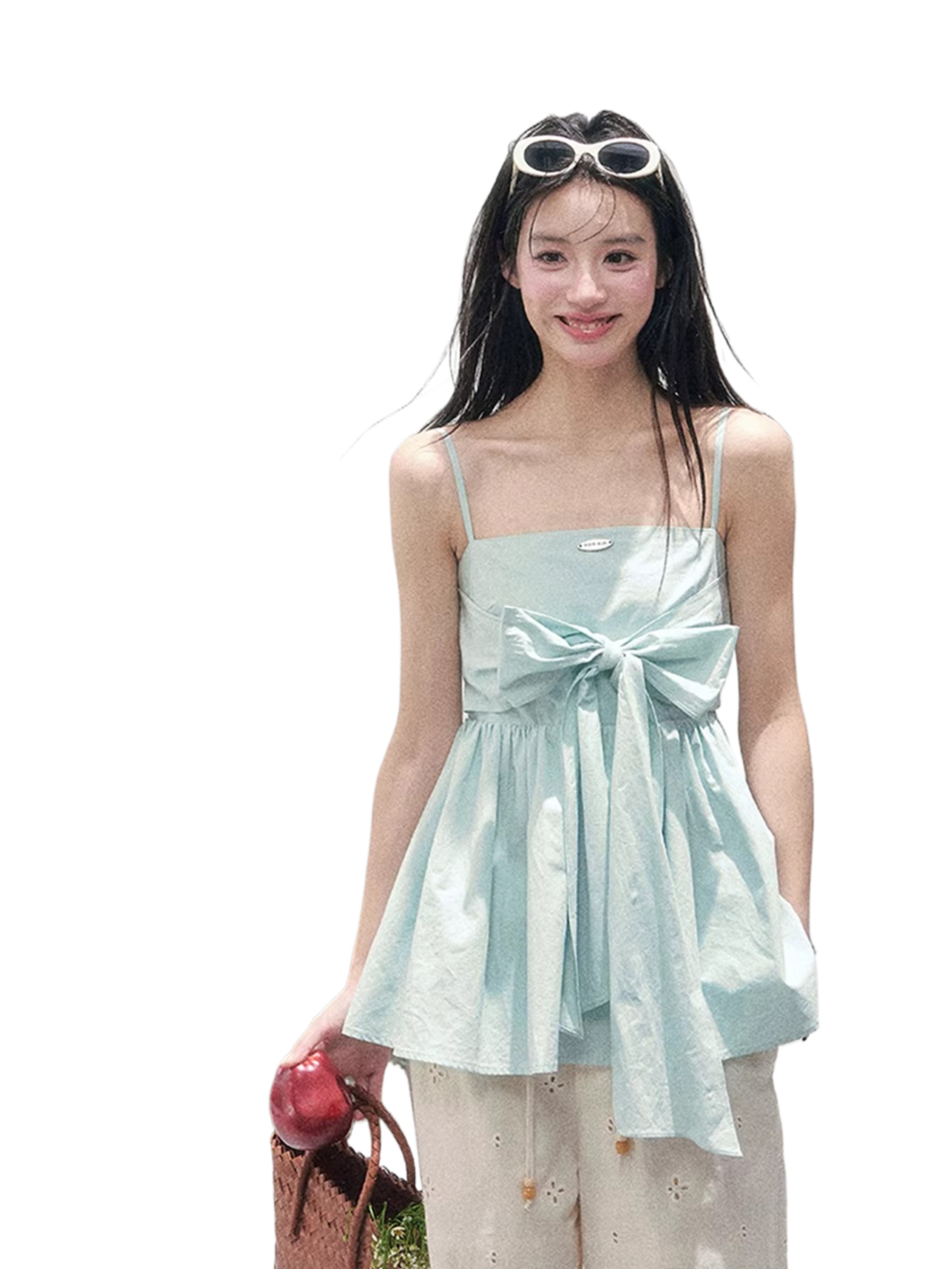 Blue Whisper Bow Camisole Top