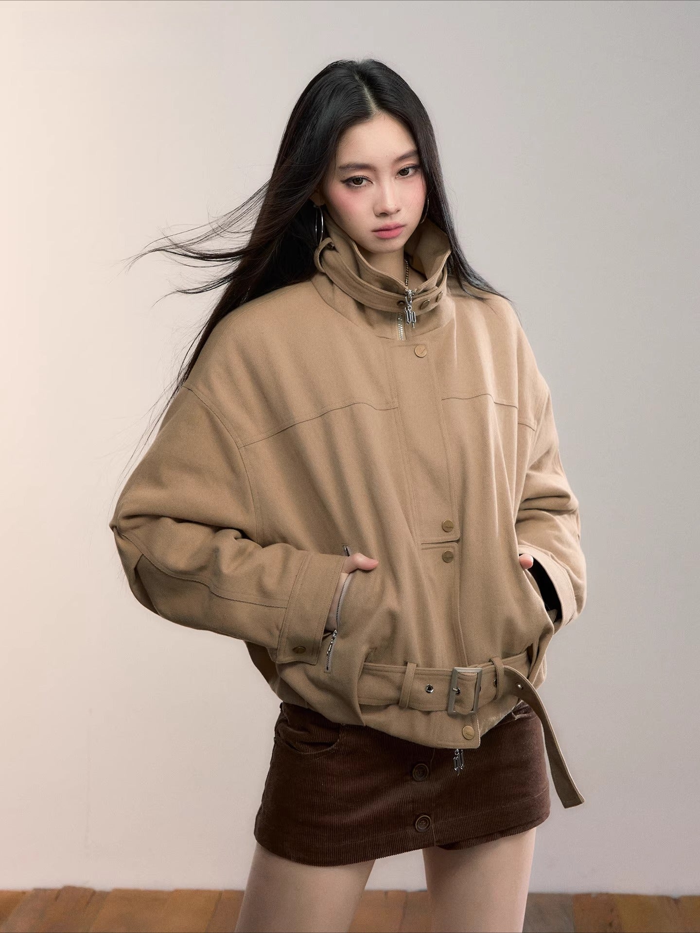 Detachable Gradient Faux Fur Padded Jacket