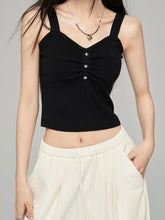 Star Print Slimming Wide Shoulder Strap Knit Vest - CHINASQUAD