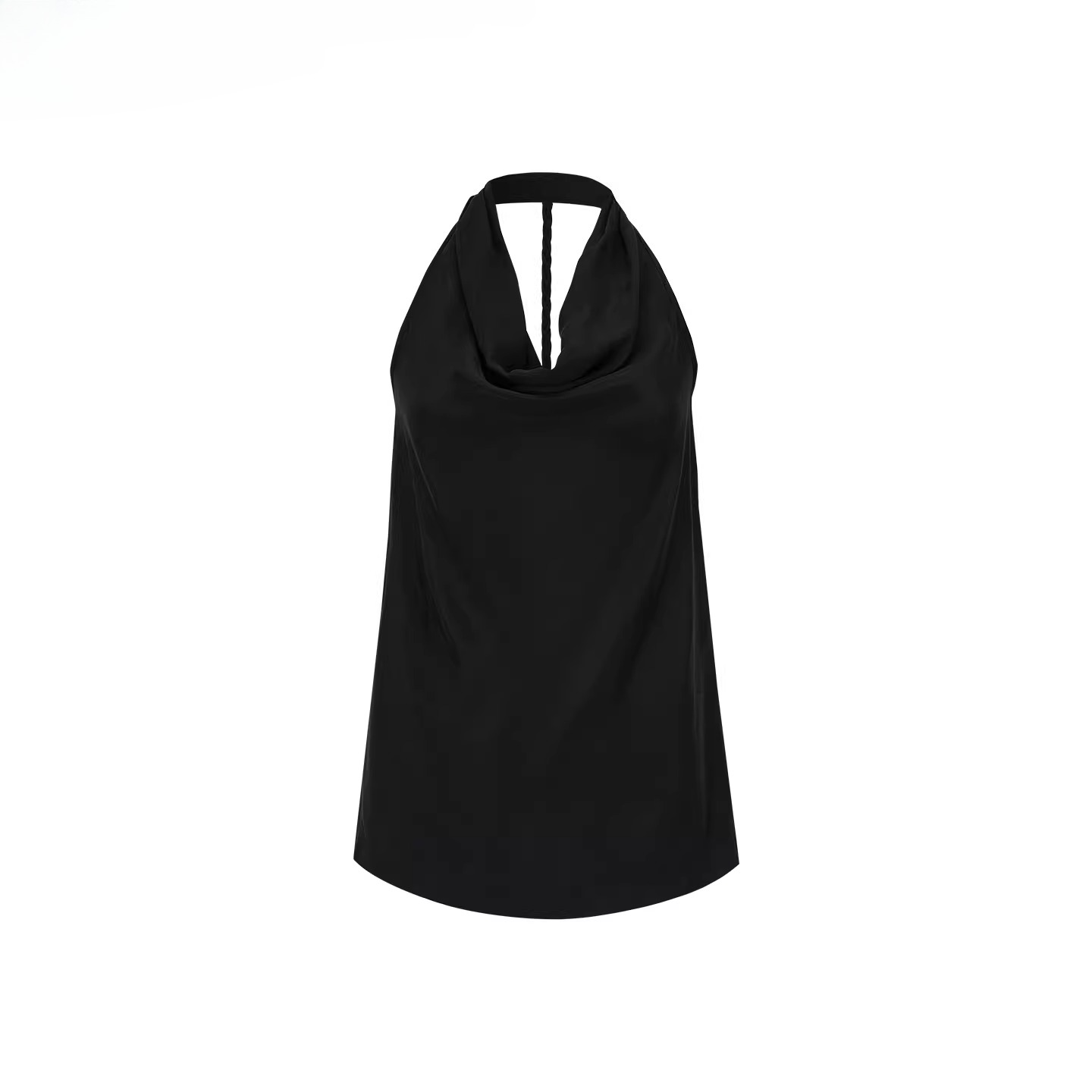 Draped Cowl Neck Halter Top