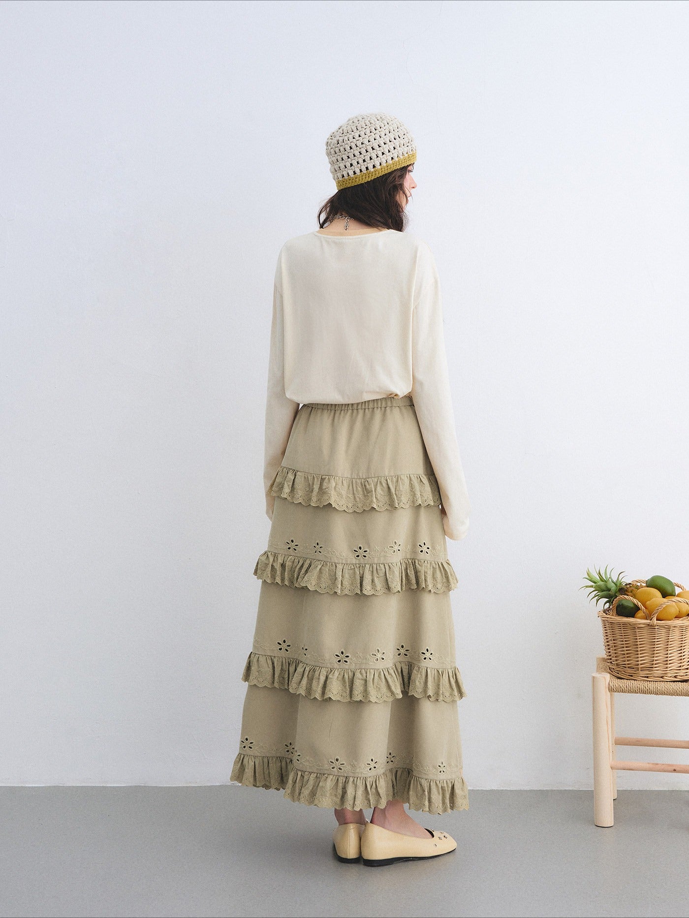 Bohemian Tiered Embroidered Maxi Skirt