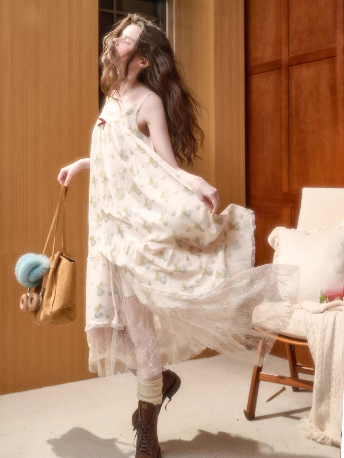 Chiffon Asymmetric Slip Dress