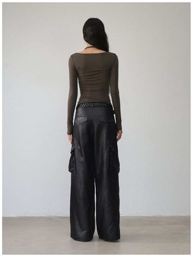 Fake Two-Piece Knit Long-Sleeve Blouse - CHINASQUAD
