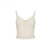 Velvet & Lace Spliced Slim-Fit Camisole - CHINASQUAD