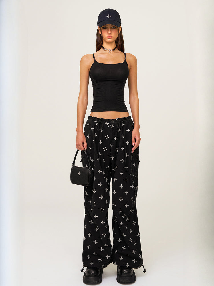 Cross-Flower All-Over Print Sports Camisole - CHINASQUAD