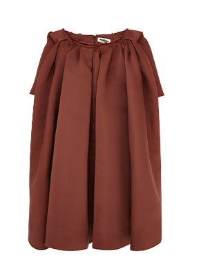 Chestnut Brown & Black Vintage Asymmetrical Skirt - CHINASQUAD