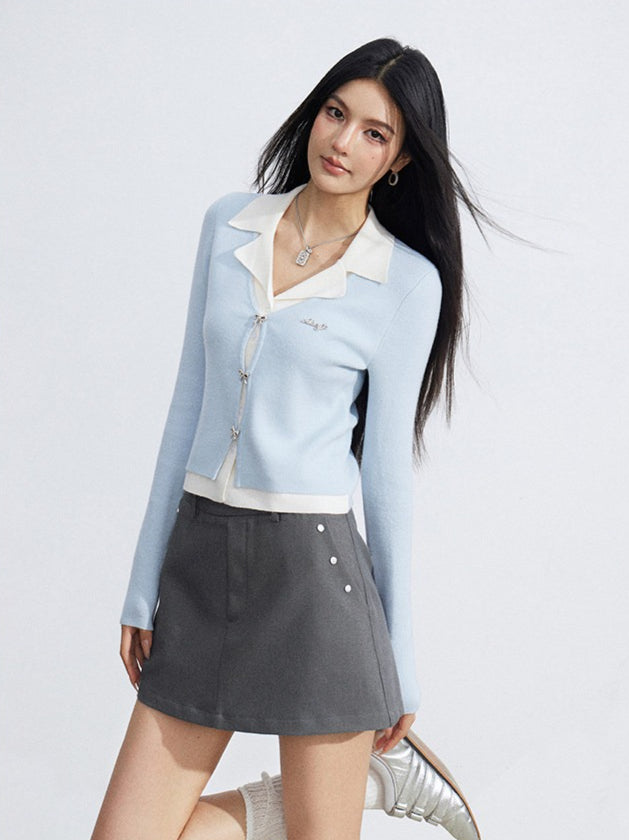 Preppy Soft Knit Polo Long Sleeve Base Layer