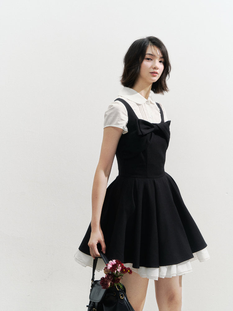 Black Retro Tiered Skirt - CHINASQUAD