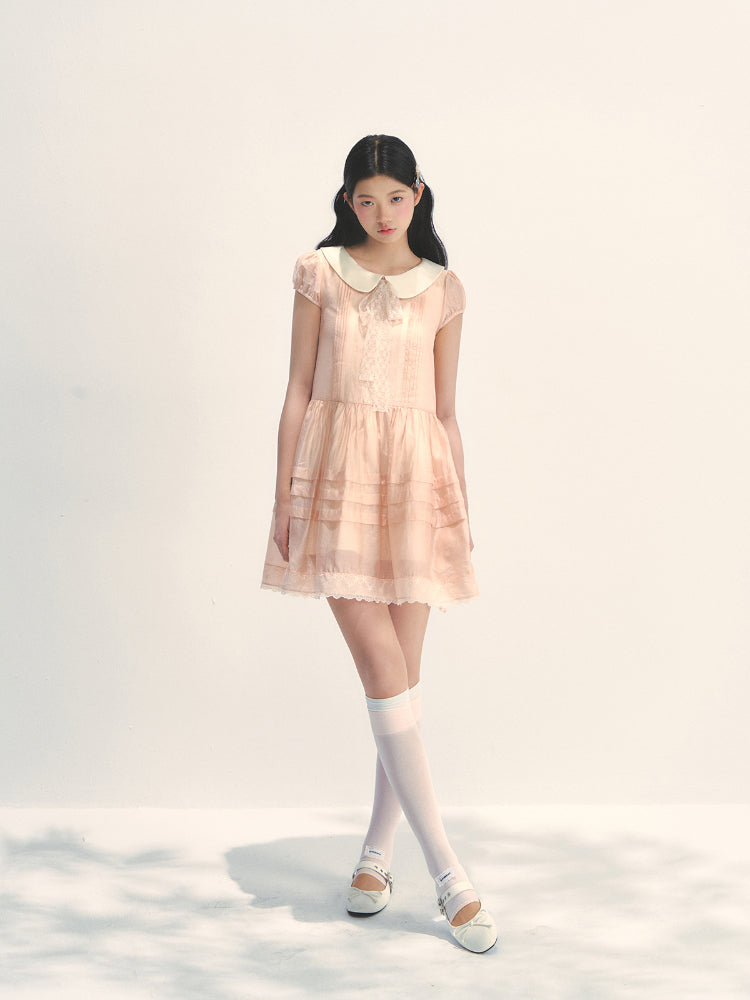 Pink Lace Baby Doll Dress - CHINASQUAD