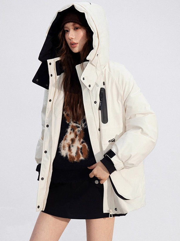 Colorblock Down Parka Jacket