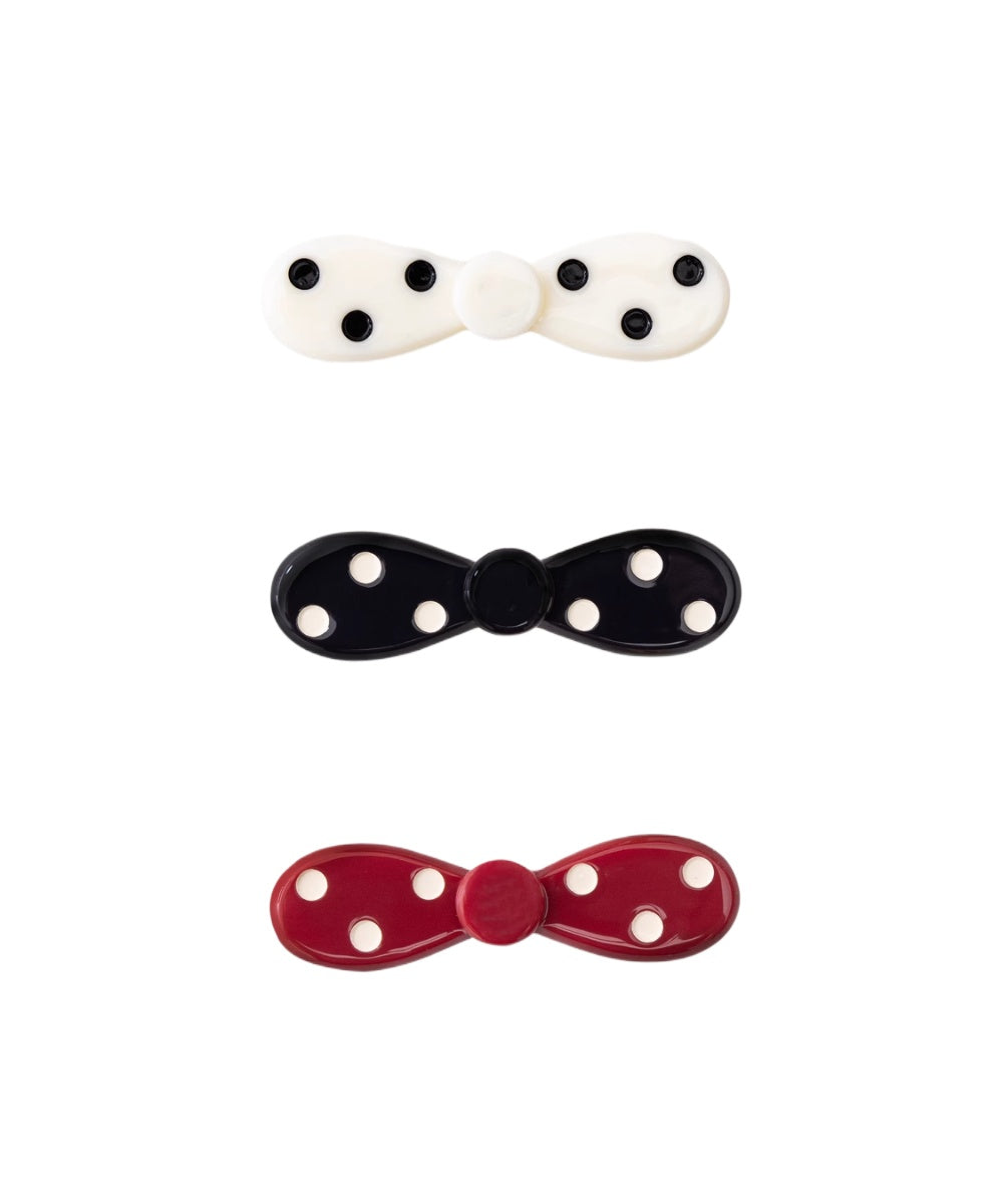 Polka Dot Bow Hairclip - CHINASQUAD