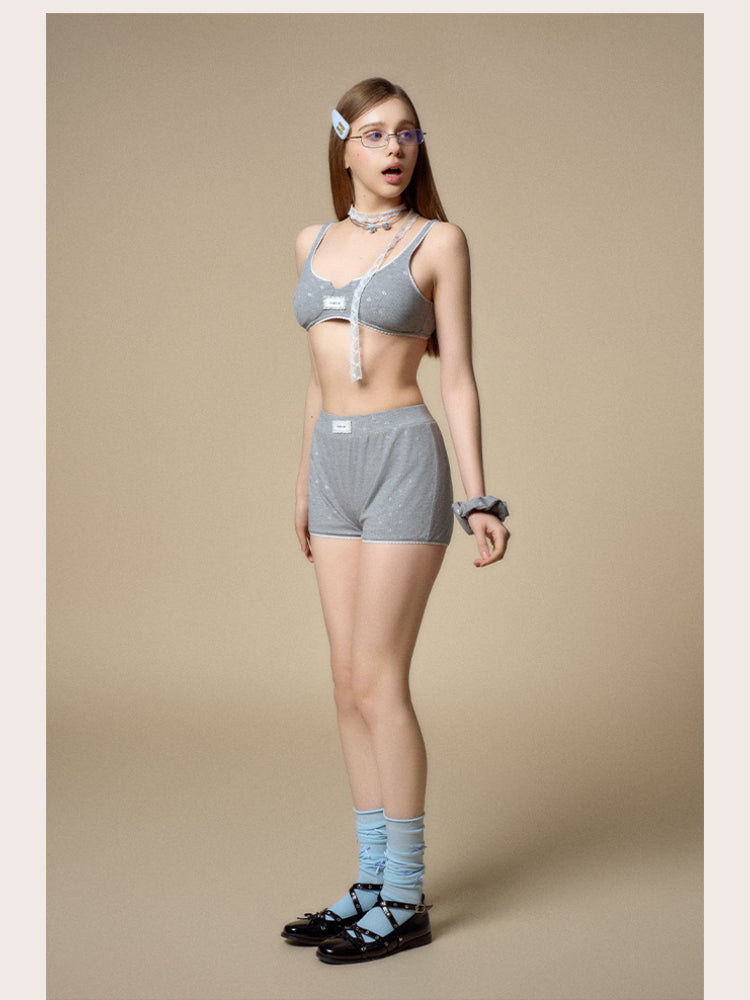 Silver-Logo Camisole Bra Innerwear