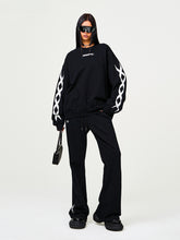 Black & White Compass Flared Sweatpants - CHINASQUAD