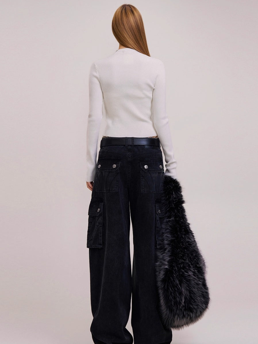 Wild Retro Zipper Knit Cardigan