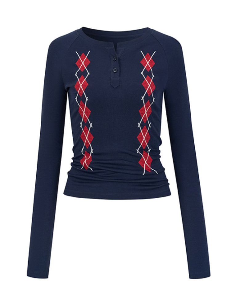 Wool Embroidered Pattern Knit Crewneck - CHINASQUAD