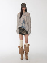 Icelandic Animal Pattern Open-Knit Sweater - CHINASQUAD