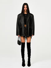 Compass Wild Distressed Leather Blazer - CHINASQUAD