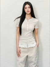 Round Neck Color Block Bow Tie T-shirt - CHINASQUAD