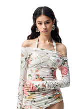 Floral All-over Print Off-the-Shoulder Sheer Cover-up - CHINASQUAD