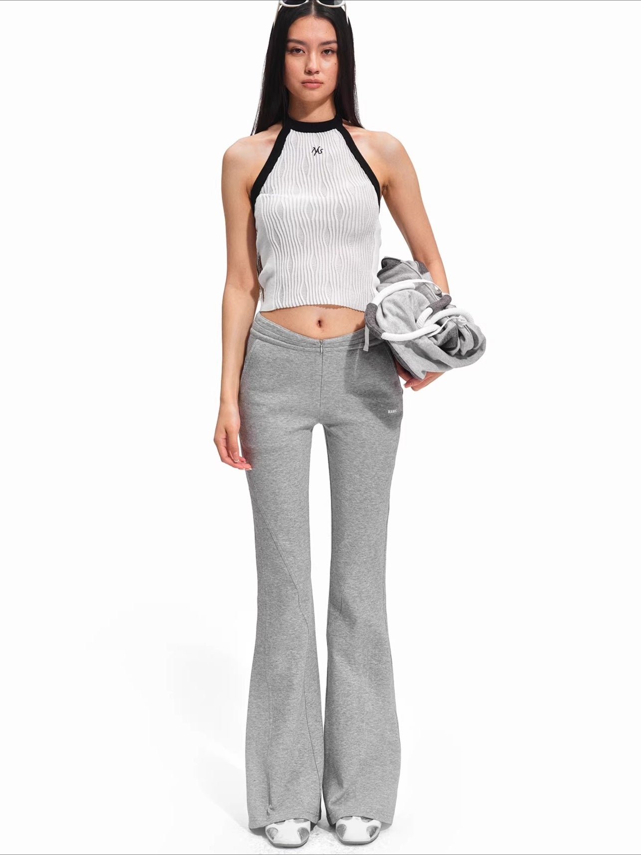 Air Cotton V-Waist Micro-Flare Knit Pants