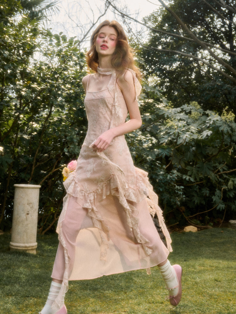 Pink Cloud Lace Fairy Dress - CHINASQUAD