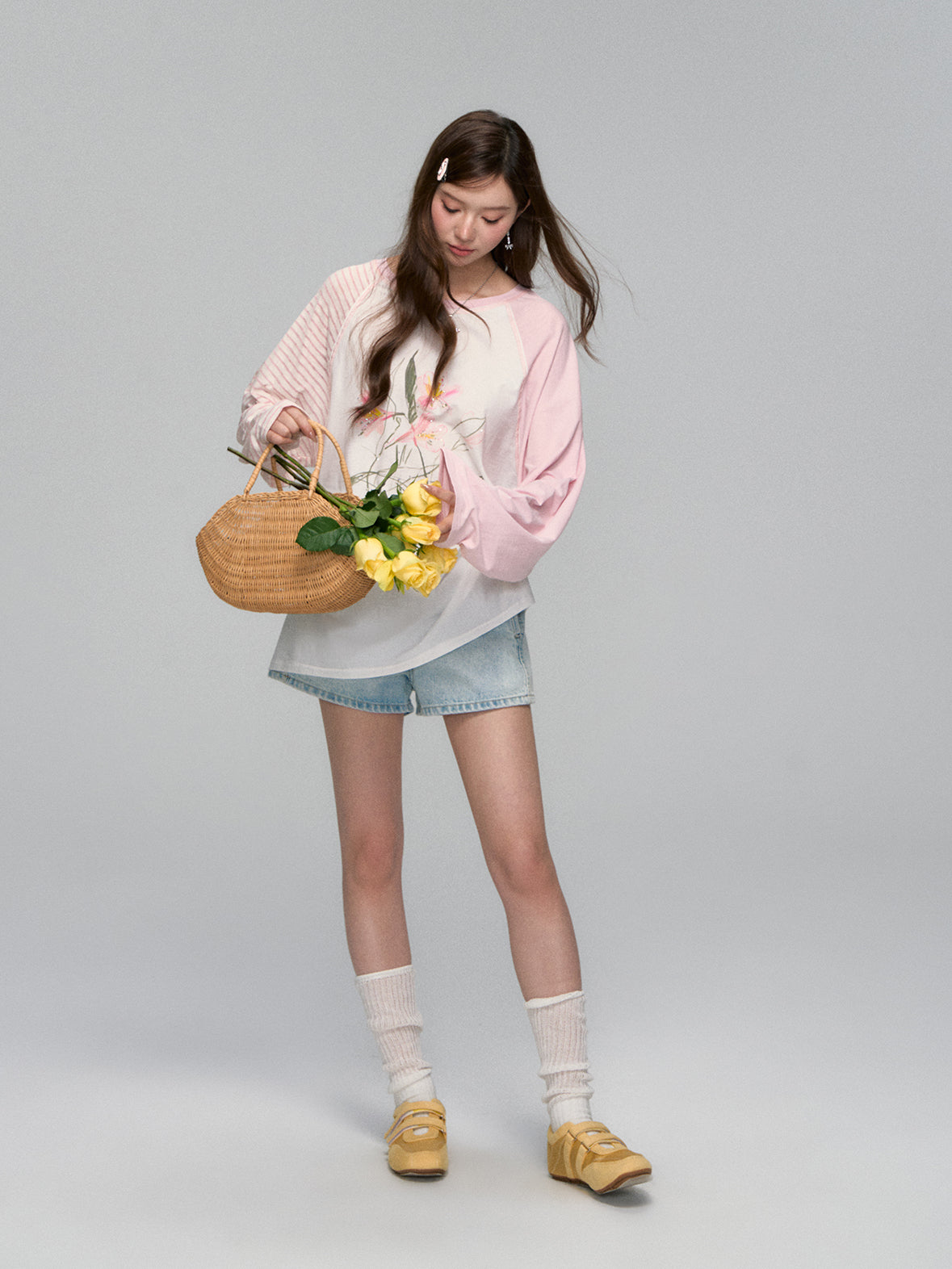 Pink Raglan Graphic T-shirt - CHINASQUAD