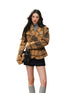 Yellow Plaid Fitted Shoulder-Pad Jacket - CHINASQUAD