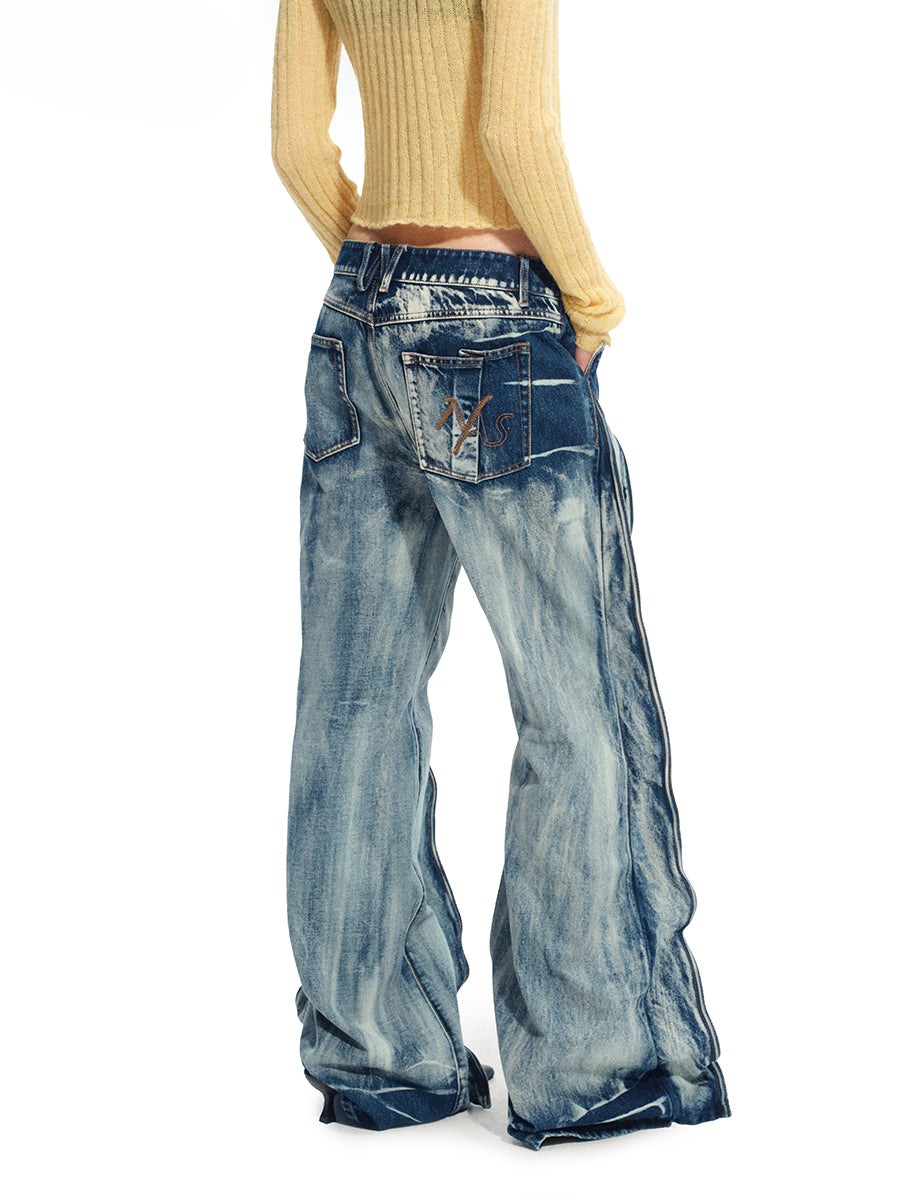 Heavy Washed Denim Straight Pants - CHINASQUAD