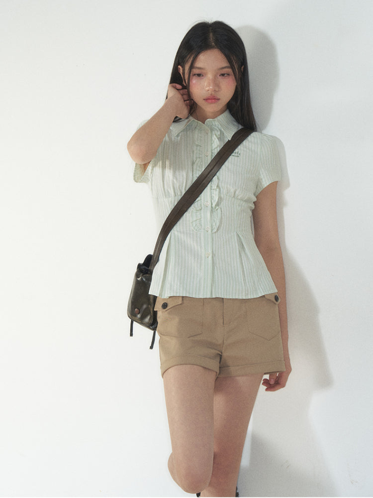 College - Style Slim Short - Sleeve Shirt - CHINASQUAD