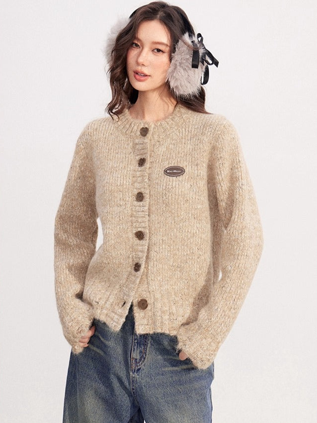 Chunky-Knit Wool-Blend Winter Cardigan