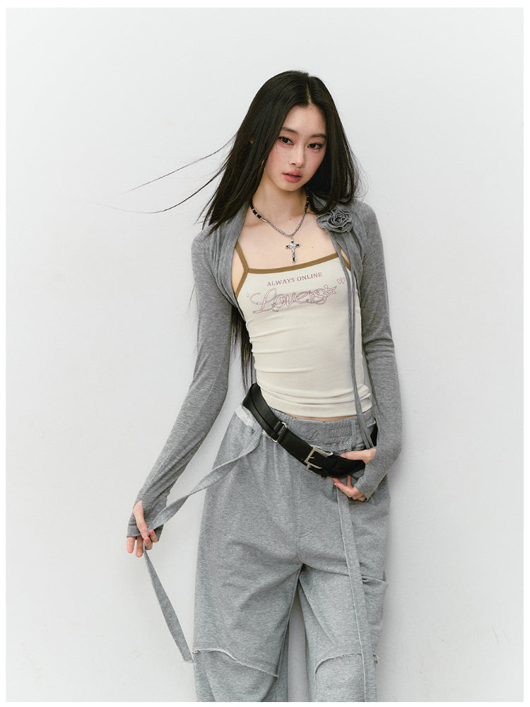 Color-blocked Raw-edge Wide-leg Pants - CHINASQUAD
