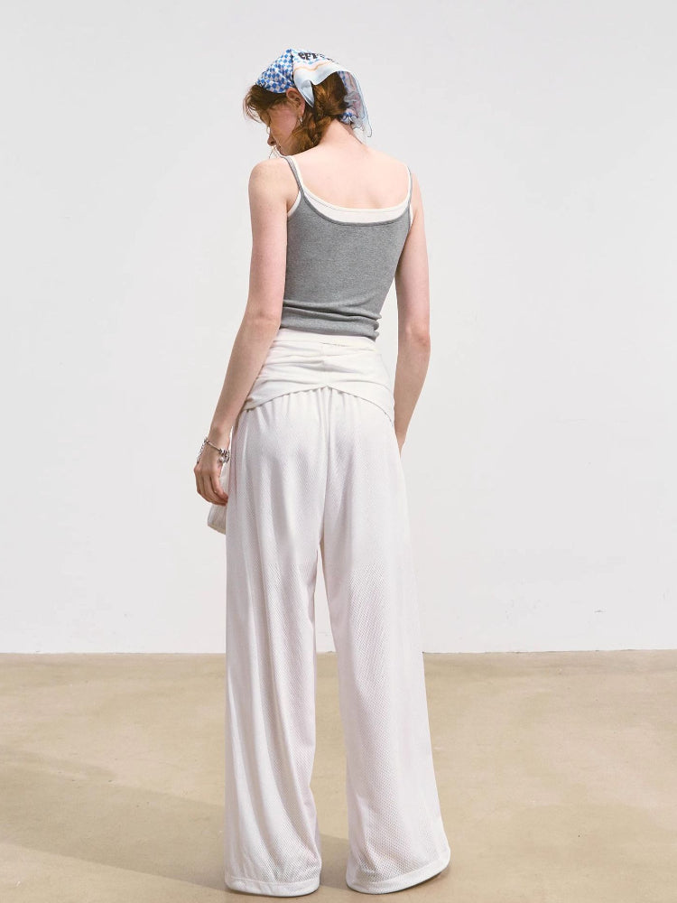 Tie-Waist Flowy Linen Wide-Leg Pants - CHINASQUAD