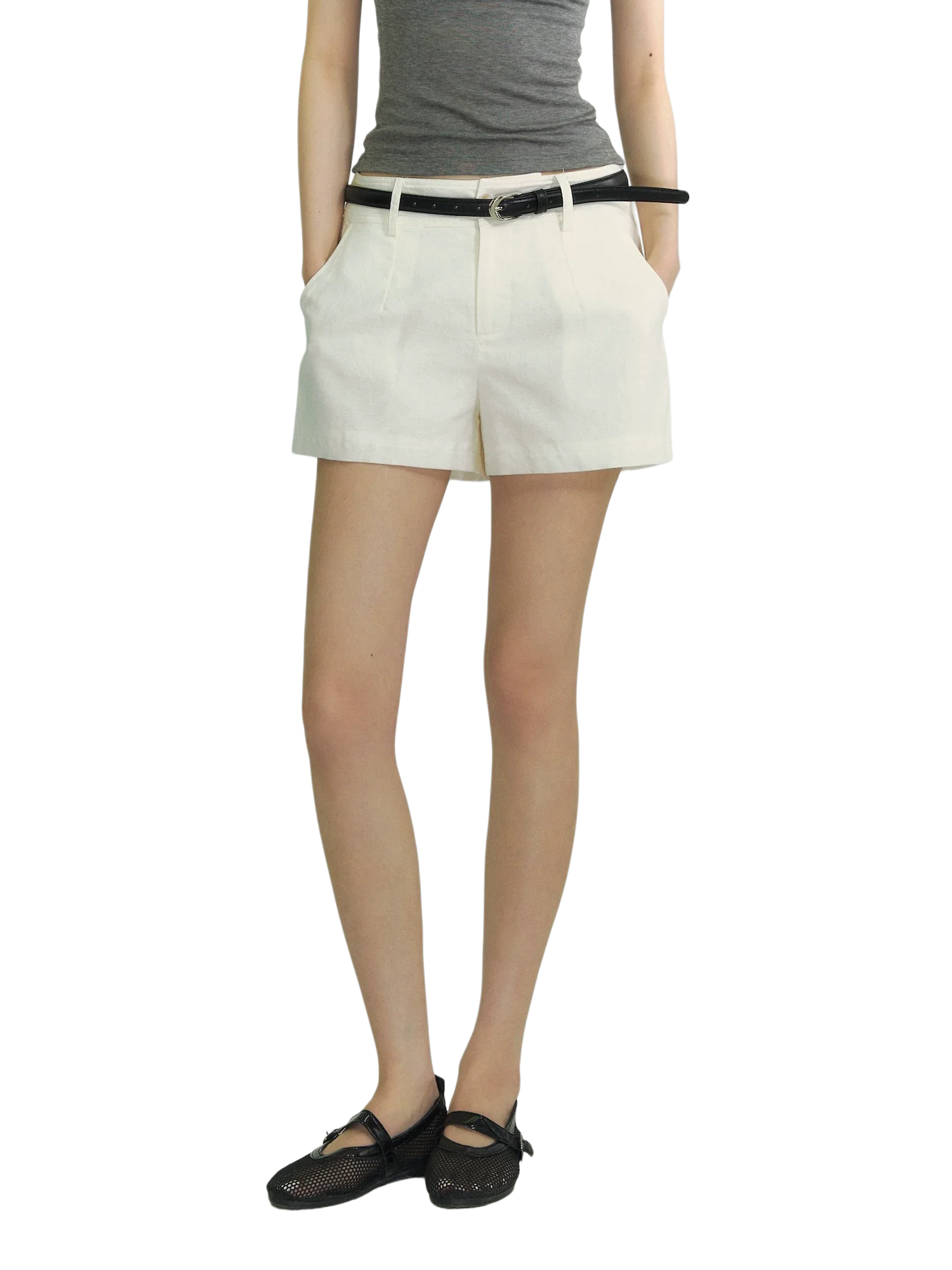 Linen Blend Tailored Vacation Shorts