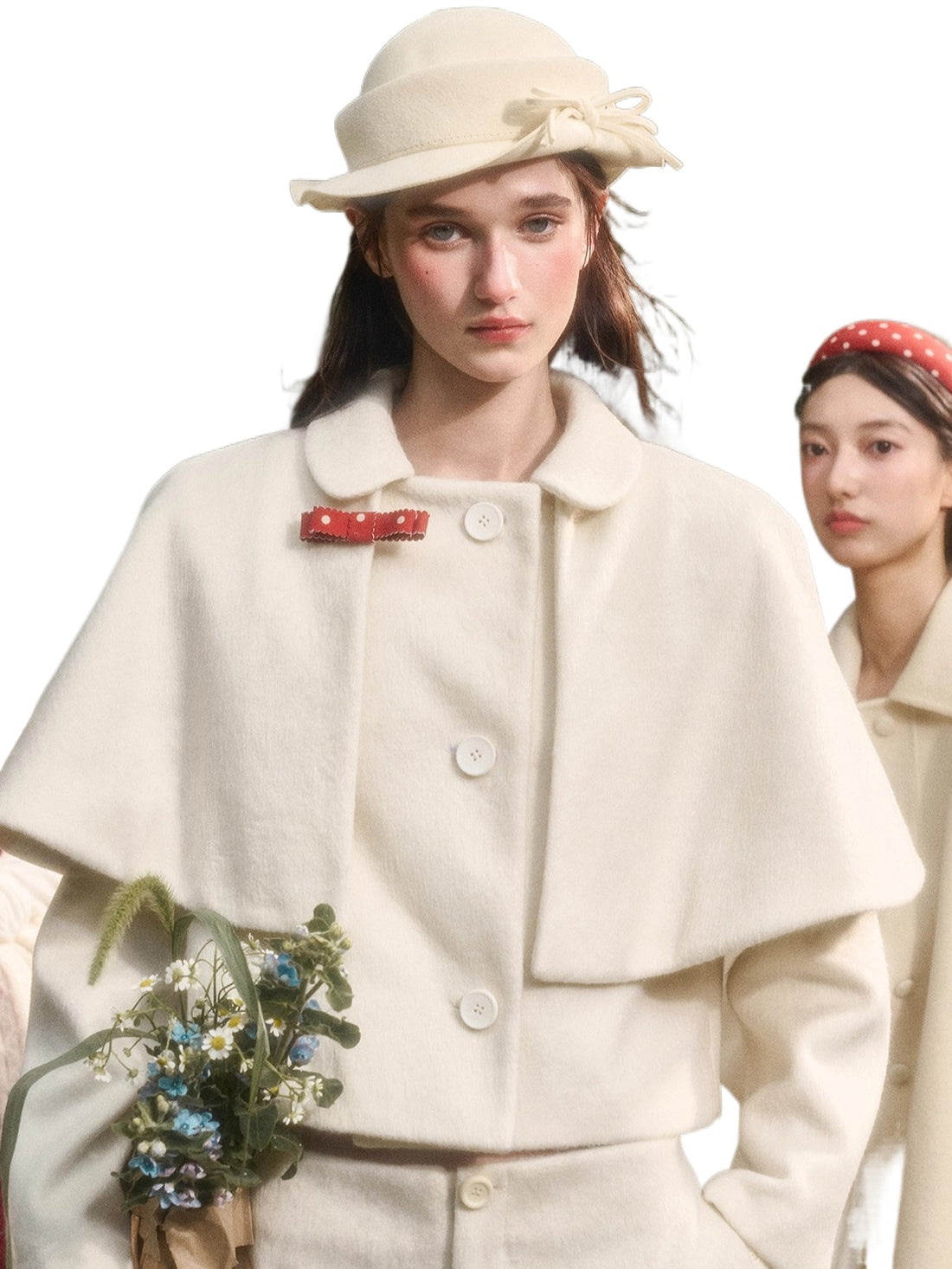 Sunday Wool Blend Cape Jacket & Shorts Set