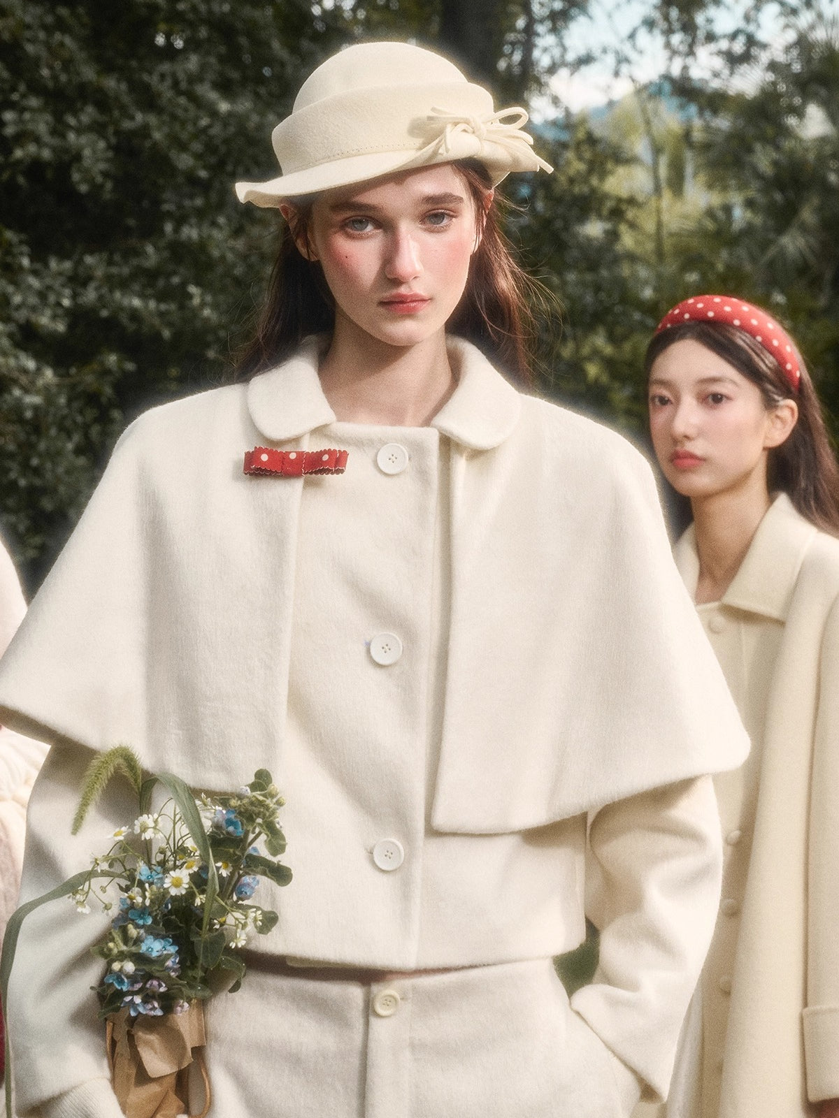Sunday Wool Blend Cape Jacket & Shorts Set