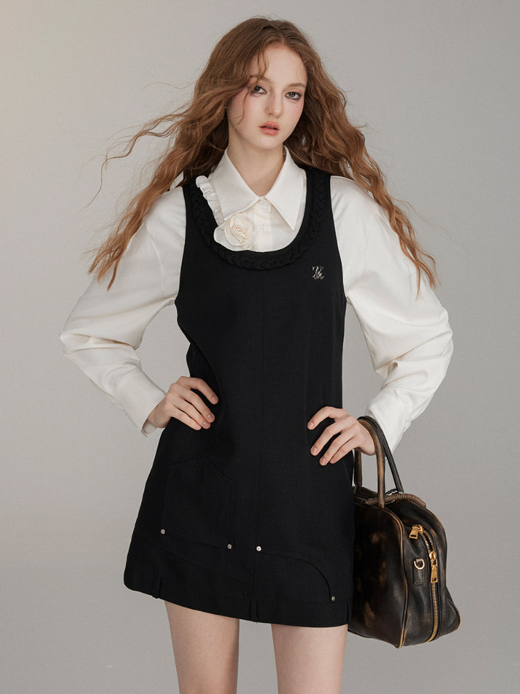 3D Rose Ruffle Long Sleeve Blouse - CHINASQUAD