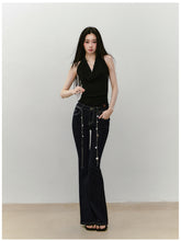 Heavy-duty Knitted Draped Neck Tank Top Set - CHINASQUAD